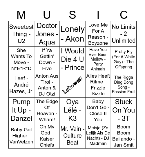 409 Bingo Card