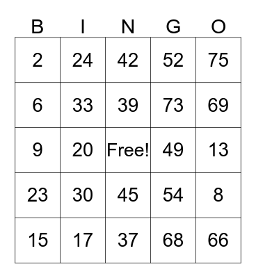 Tammy's Birthday Bingo Card