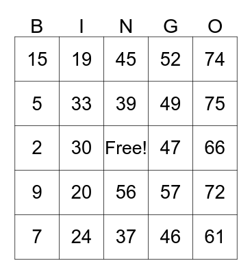 Tammy's Birthday Bingo Card