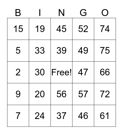Tammy's Birthday Bingo Card