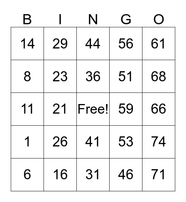 Tammy's Birthday Bingo Card