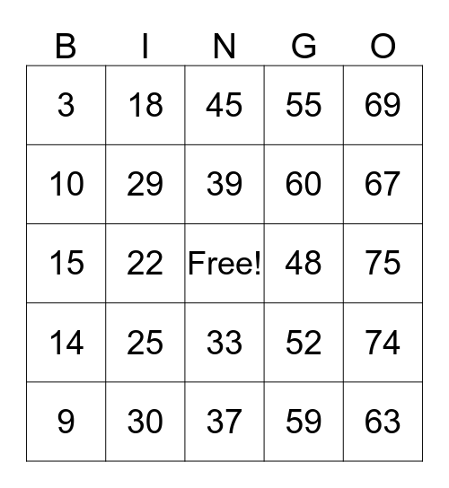 Tammy's Birthday Bingo Card