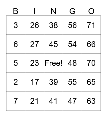 Tammy's Birthday Bingo Card