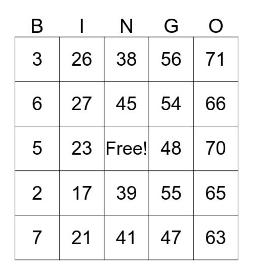 Tammy's Birthday Bingo Card