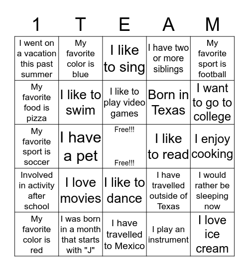 We have this in common... Bingo Card