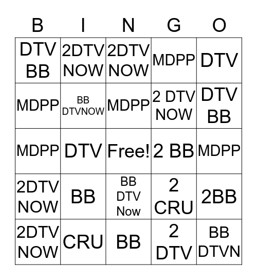 Wendover Bingo Card