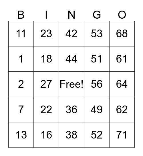 Tammy's Birthday Bingo Card