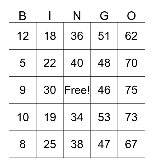 Tammy's Birthday Bingo Card