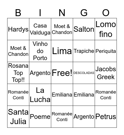 Descoladas en La Lucha Bingo Card