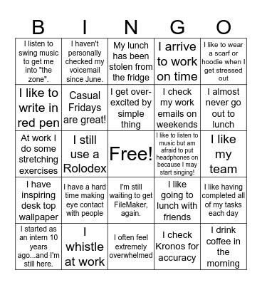 OAE Work Template 2 Bingo Card