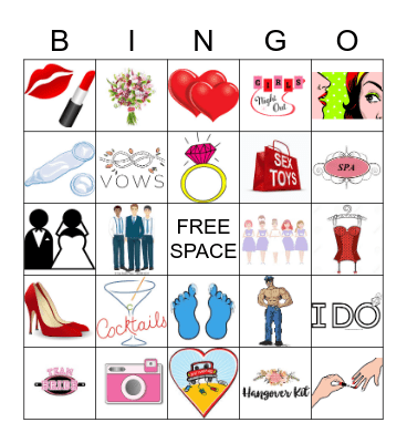 Amanda's Bachelorette Party Bingo Card