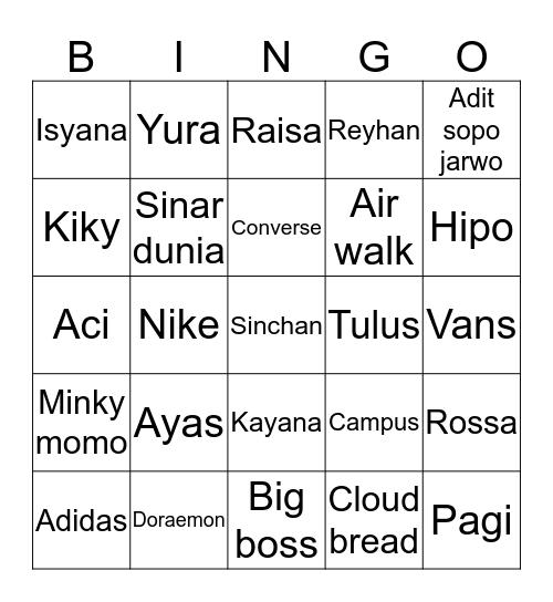 ACI Bingo Card