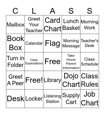 Welcome to Miss Ells' Classroom: Find the items to make a BINGO and win a prize! Bingo Card