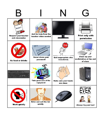 Computer Lab Bingo Card