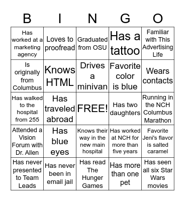 CULTURE CLUB BINGO Card