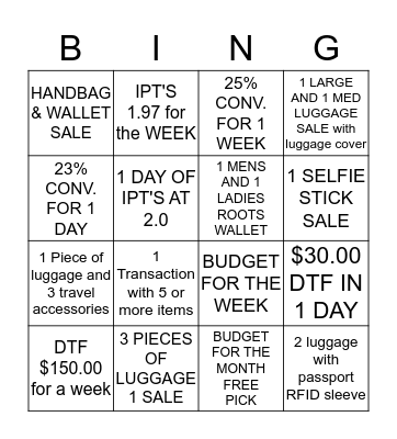 BENTLEY 2250 BINGO Card