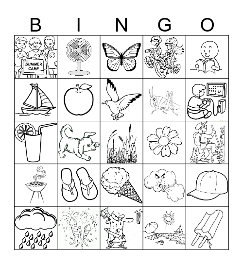BINGO - Summer vacation! Bingo Card
