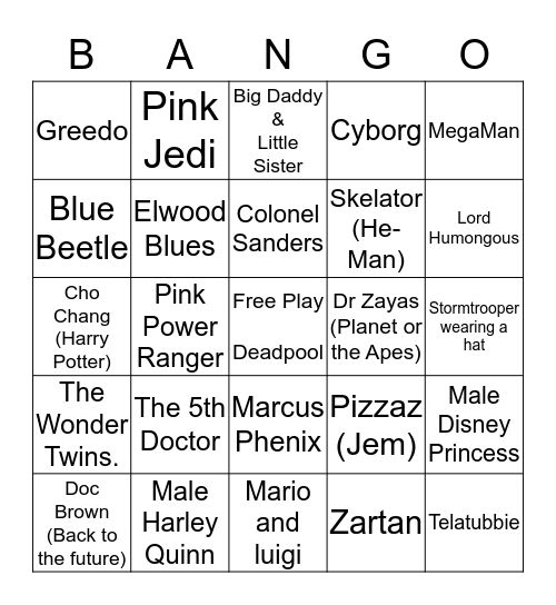 Dragon Con Bingo Card