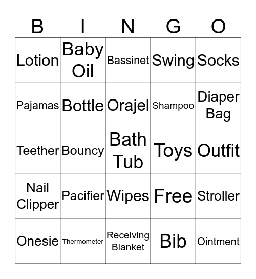 Baby Juel Bingo Card