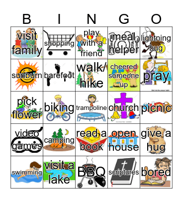 Summer Fun Bingo Card