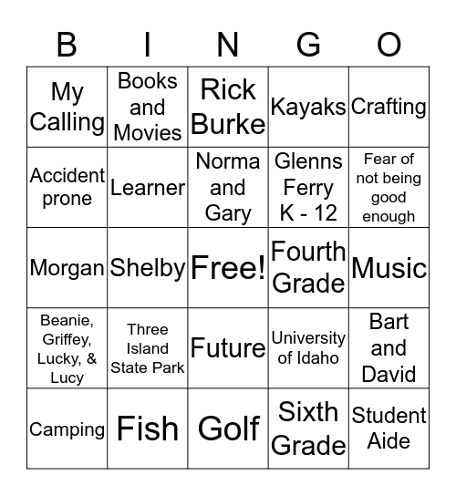 Lisa Burke Bingo Card