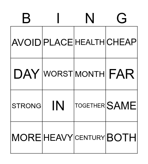 PALABRAS CLAVES Bingo Card