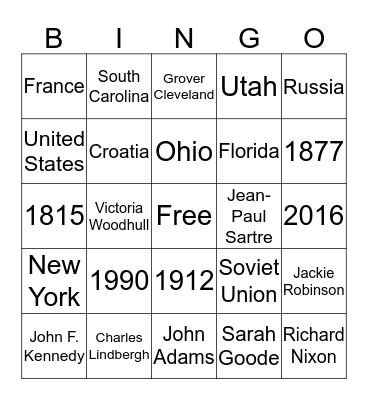 Pie for the People: Card 5 Bingo Card