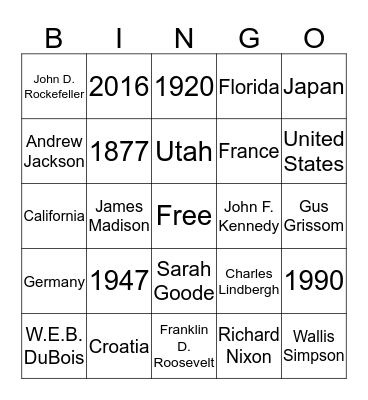 Pie for the People: Card 11 Bingo Card