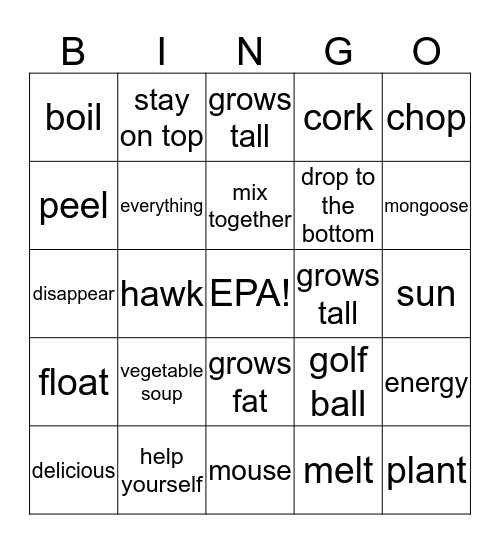 Review Bingo Card