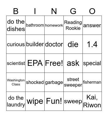 1.4 Review Bingo Card