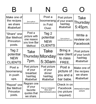 Social Bingo  Bingo Card