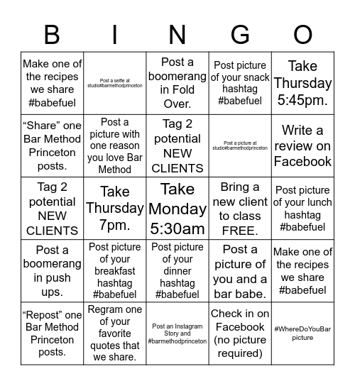 Social Bingo  Bingo Card