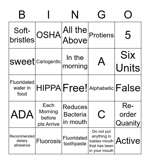 MOD 2 Final  Bingo Card