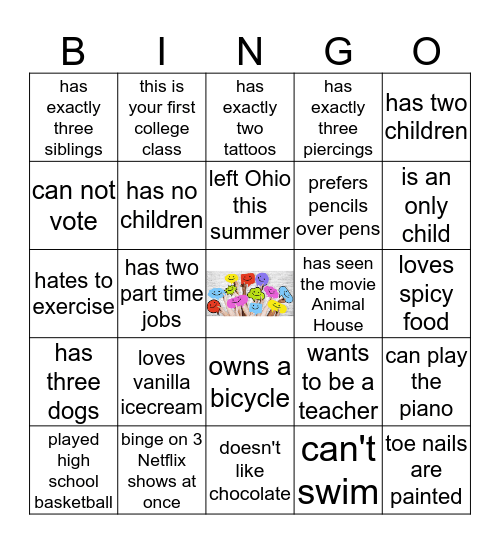 First Day ☺ Bingo Card