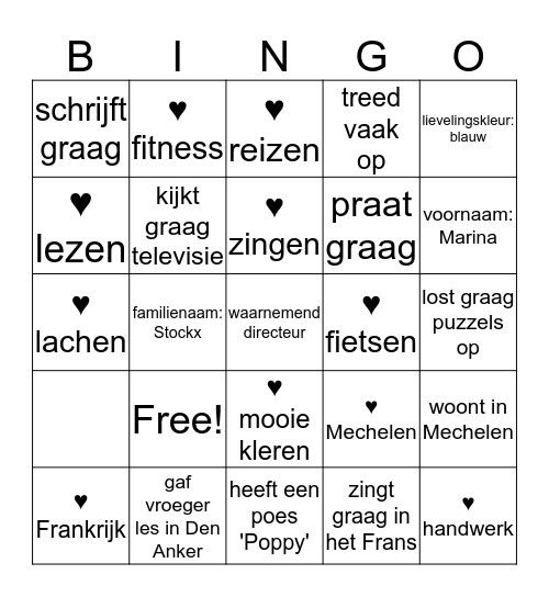 Onze nieuwe directrice Bingo Card