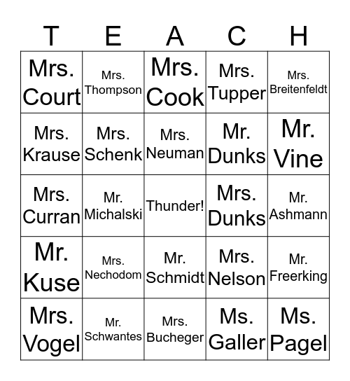 6th Grade Orientation Bingo! Bingo Card