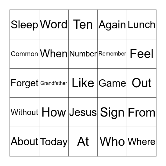 Bingo Card