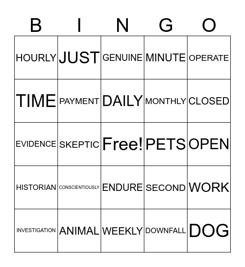What Makes a Hero?                                  page 198 Bingo Card