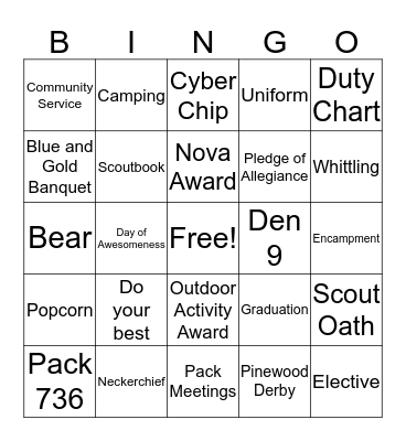 Den 9 Bingo Card