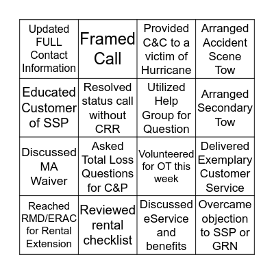 We Make Things Easy Bingo Card