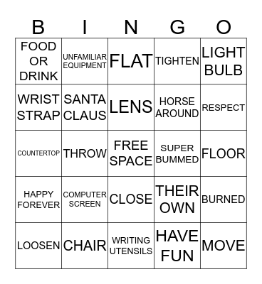 Dynamic Media Equipment Safety Day Bingo Card