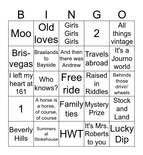MATINGO Bingo Card