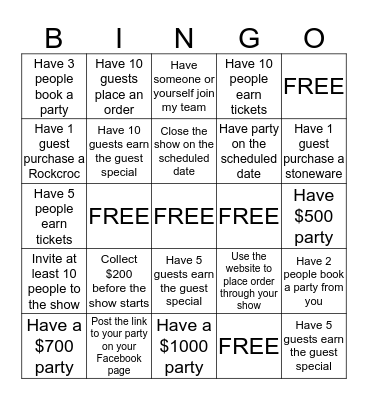 The Pampered Chef BINGO Card