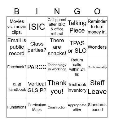 Banneker Handbook Plus  - BINGO Card