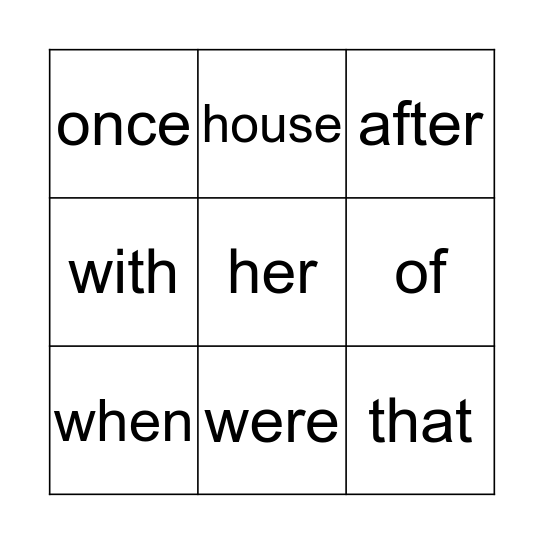 Phoebe's Bingo Card