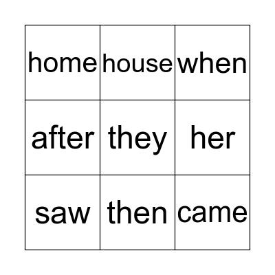 Heidi's Bingo Card