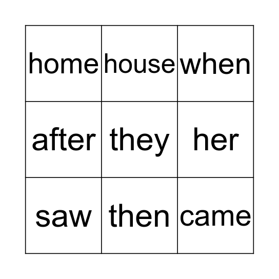 Heidi's Bingo Card