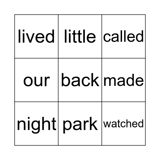 Florence's Bingo Card