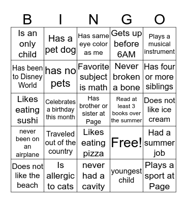 FIND SOMEONE WHO Bingo Card