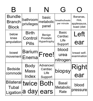 B Abbreviations Bingo Card